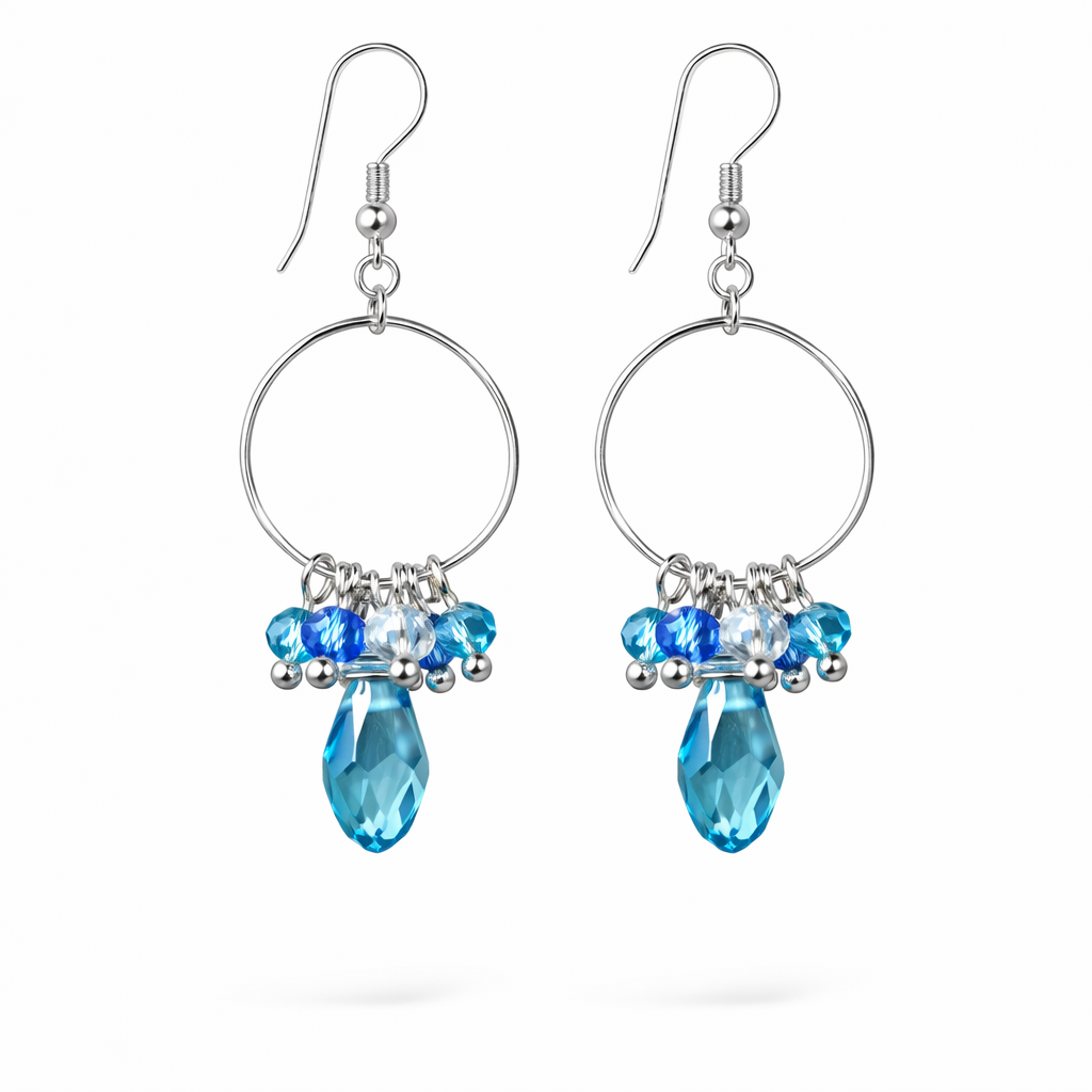 Light Blue Chandelier Earrings