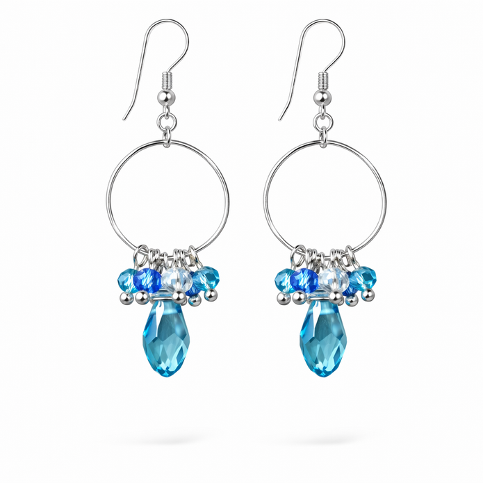 Light Blue Chandelier Earrings