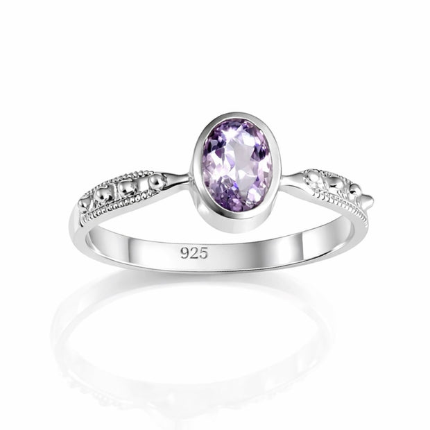 Amethyst Deco Oval Ring
