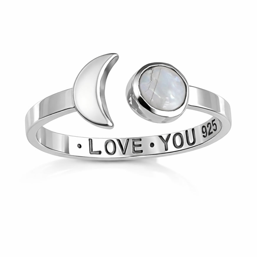 Opal Moon Ring