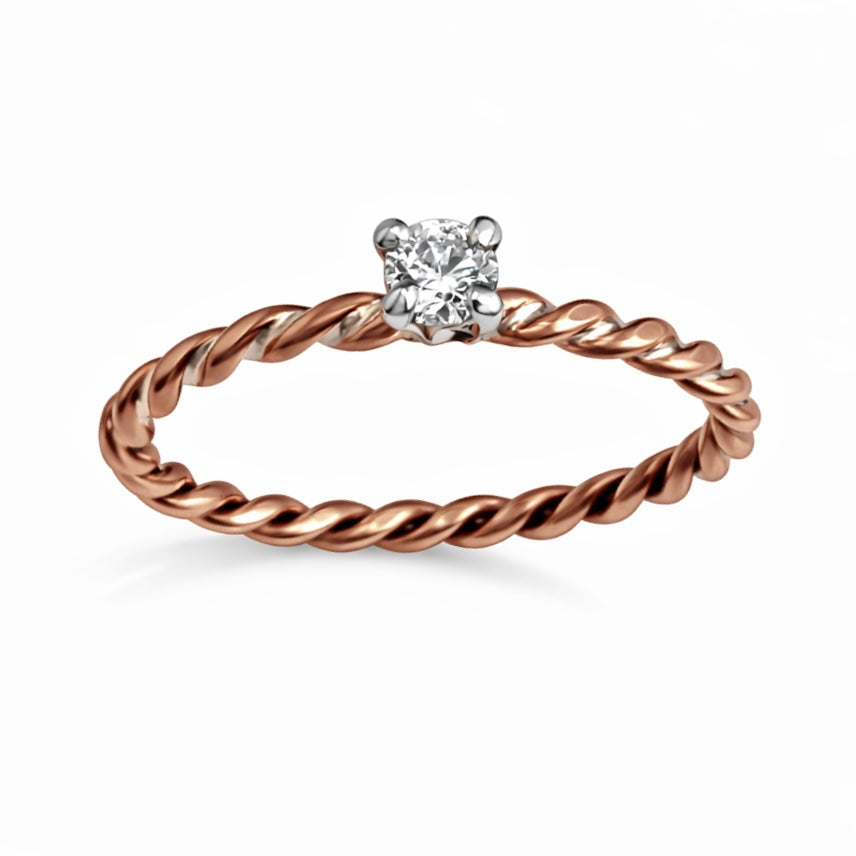 Sterling Silver Twisted Wire Copper Ring