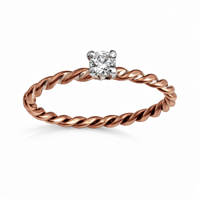 Sterling Silver Twisted Wire Copper Ring