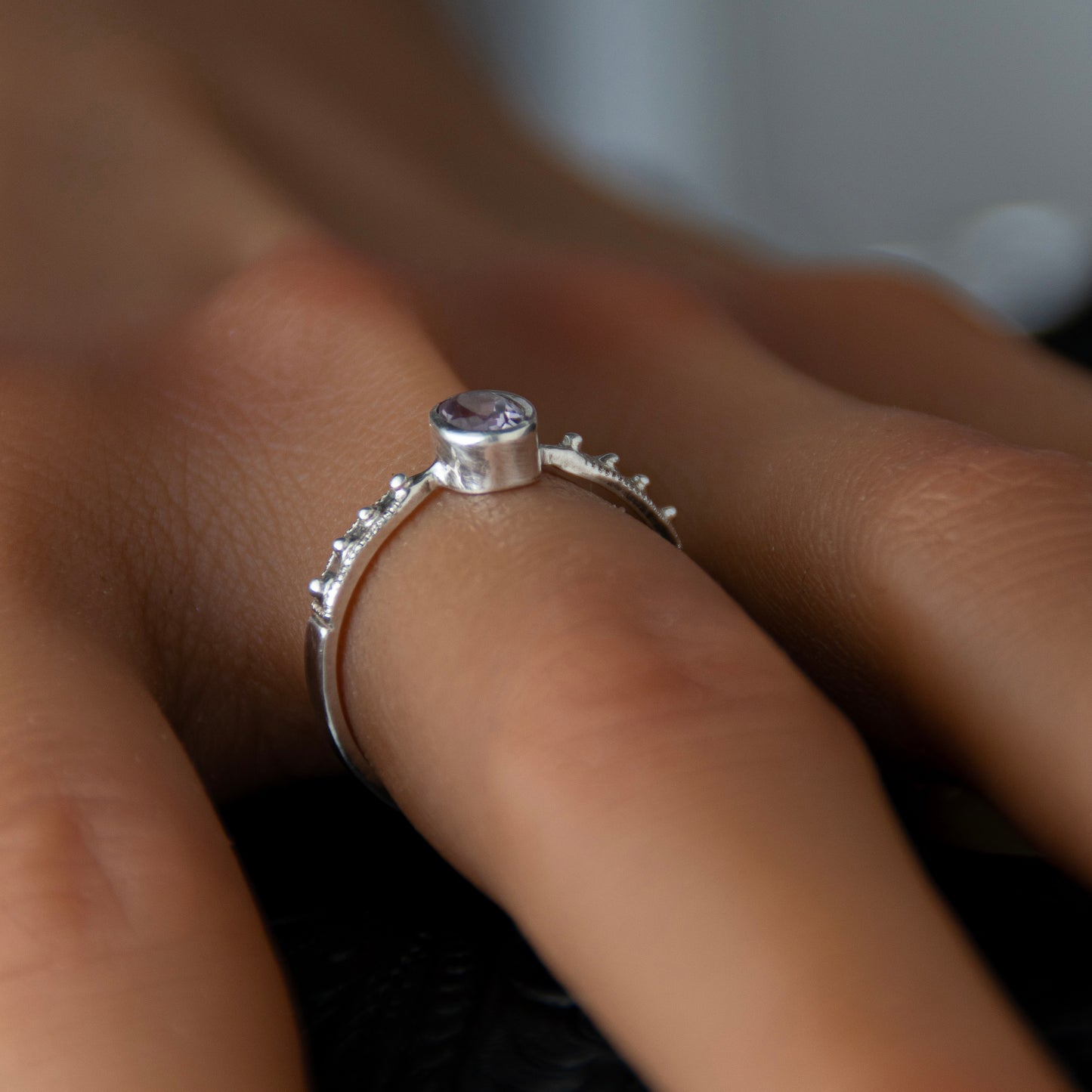 Amethyst Deco Oval Ring