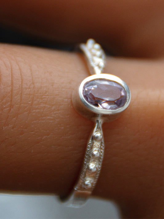 Amethyst Deco Oval Ring